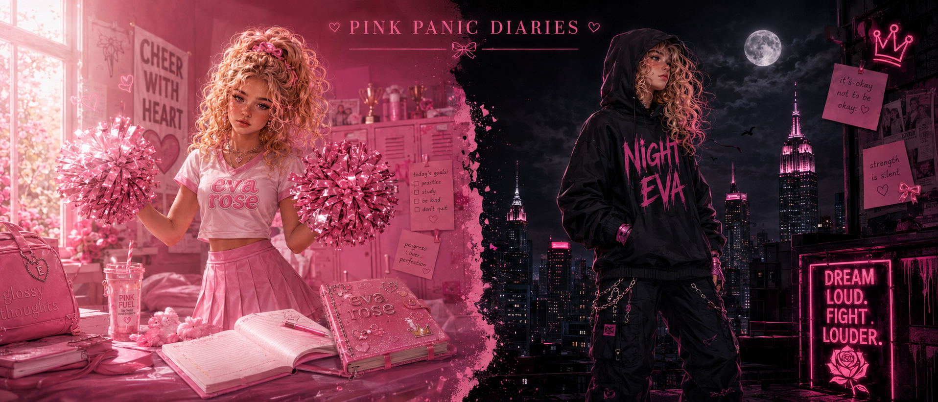 Two Worlds. One Girl. Pink Panic Diaries.