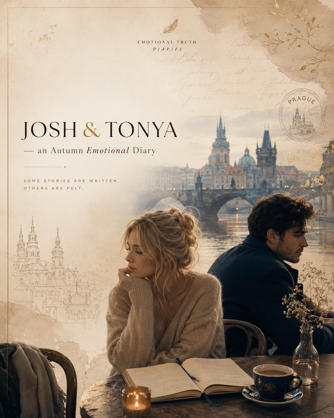 Josh and Tonya in a Prague café — a scene from the emotional diary