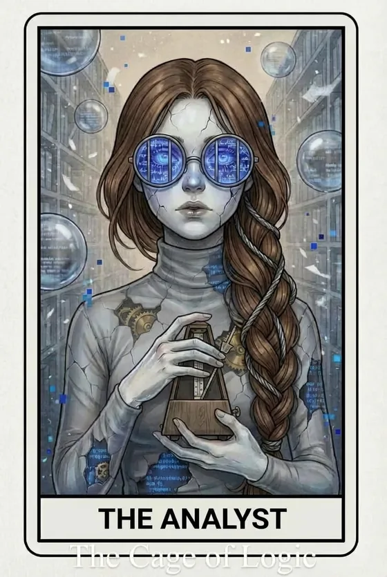 The Analyst, an original illustrated Grimoire card