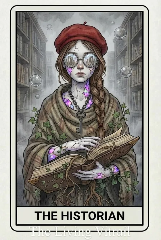 The Historian, an original illustrated Grimoire card